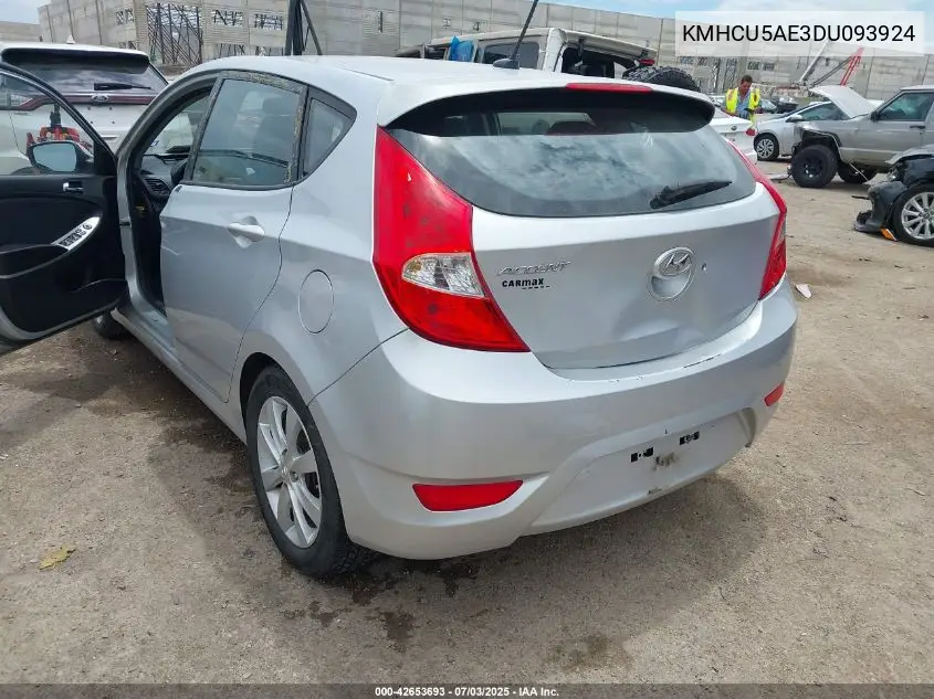 2013 Hyundai Accent Se VIN: KMHCU5AE3DU093924 Lot: 42653693