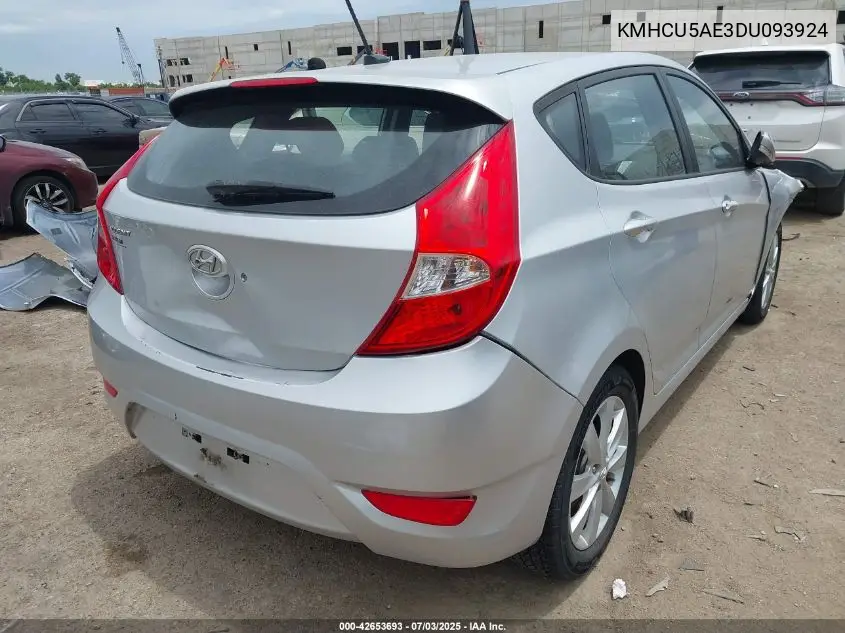 2013 Hyundai Accent Se VIN: KMHCU5AE3DU093924 Lot: 42653693