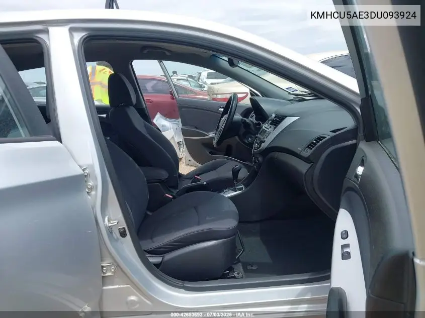 2013 Hyundai Accent Se VIN: KMHCU5AE3DU093924 Lot: 42653693
