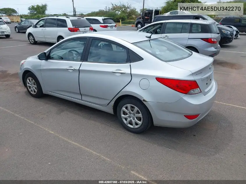 2013 Hyundai Accent Gls VIN: KMHCT4AE5DU342270 Lot: 42657360