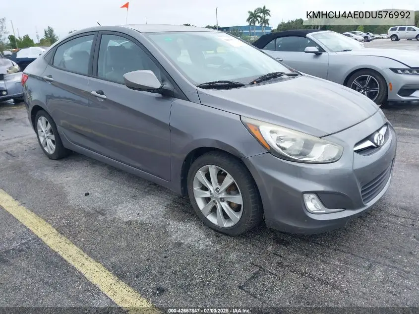 2013 Hyundai Accent Gls VIN: KMHCU4AE0DU576992 Lot: 42667847