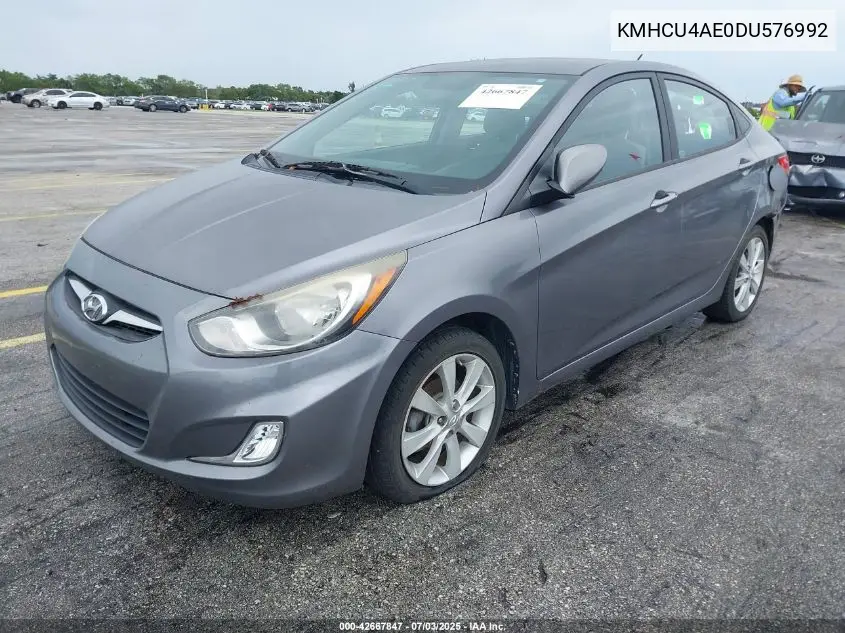 2013 Hyundai Accent Gls VIN: KMHCU4AE0DU576992 Lot: 42667847