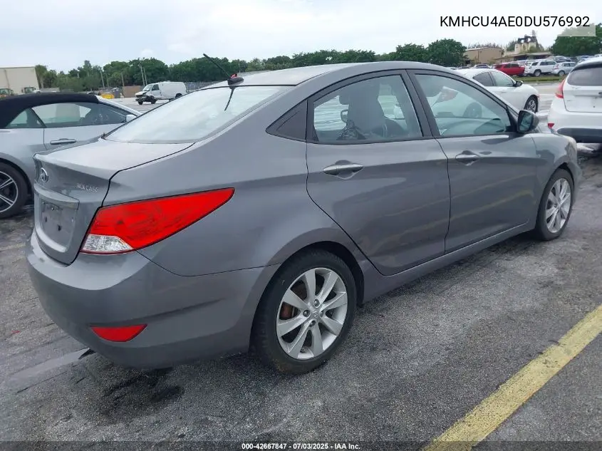 2013 Hyundai Accent Gls VIN: KMHCU4AE0DU576992 Lot: 42667847