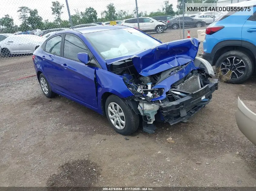 2013 Hyundai Accent Gls/Gs VIN: KMHCT4AE0DU555675 Lot: 42763554