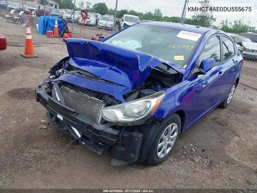 2013 Hyundai Accent Gls/Gs VIN: KMHCT4AE0DU555675 Lot: 42763554