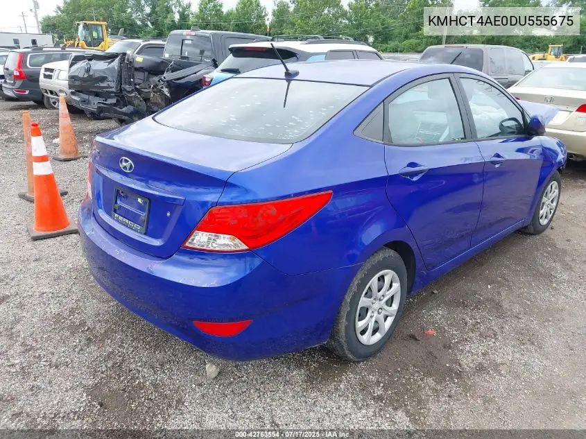 2013 Hyundai Accent Gls/Gs VIN: KMHCT4AE0DU555675 Lot: 42763554