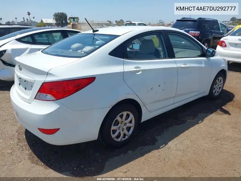 2013 Hyundai Accent Gls VIN: KMHCT4AE7DU292777 Lot: 42768558