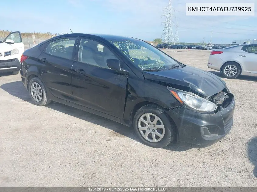 2014 Hyundai Accent Gl VIN: KMHCT4AE6EU739925 Lot: 12312879X