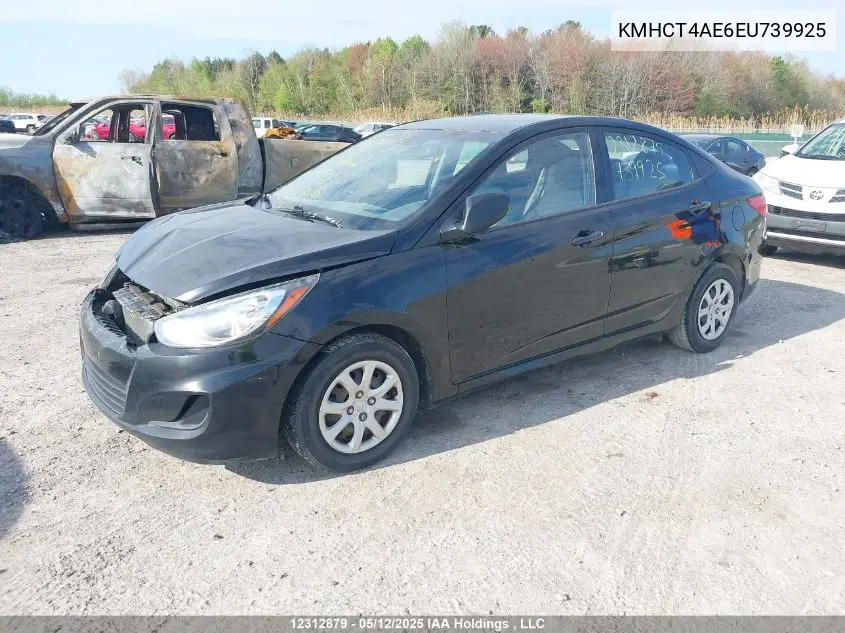 2014 Hyundai Accent Gl VIN: KMHCT4AE6EU739925 Lot: 12312879X