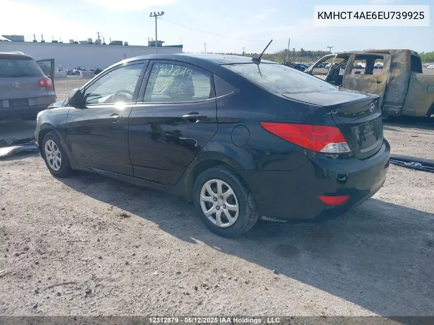2014 Hyundai Accent Gl VIN: KMHCT4AE6EU739925 Lot: 12312879X