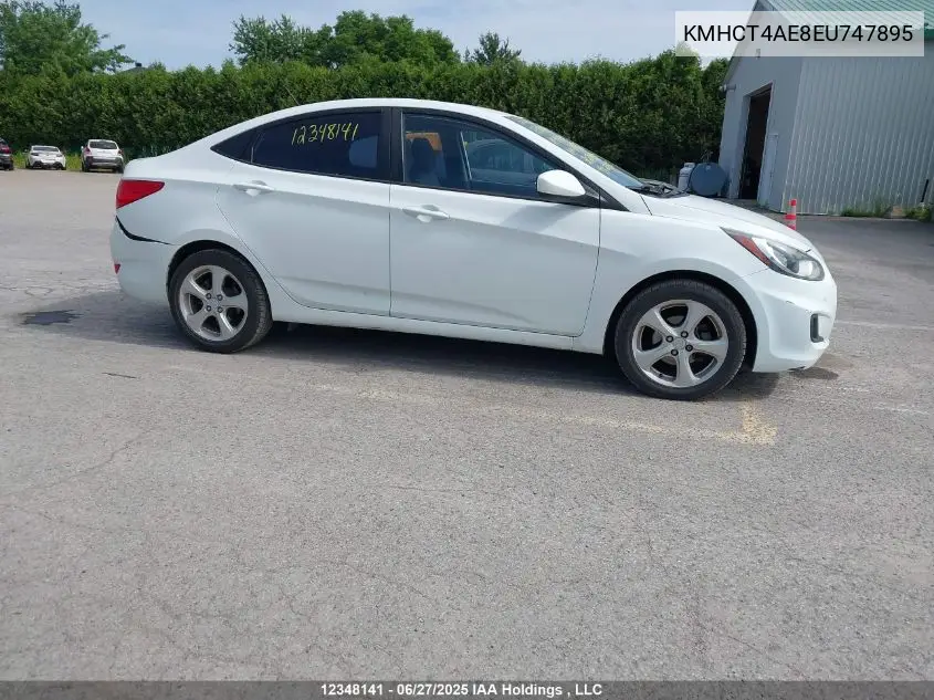 2014 Hyundai Accent Gl VIN: KMHCT4AE8EU747895 Lot: 12348141