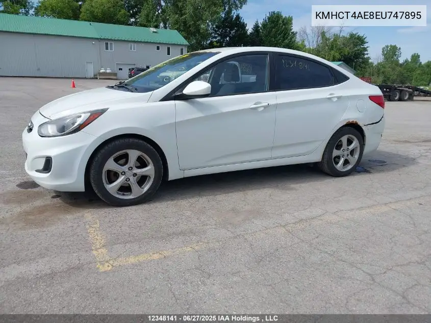 2014 Hyundai Accent Gl VIN: KMHCT4AE8EU747895 Lot: 12348141