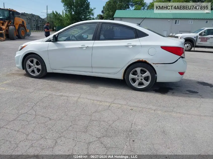 2014 Hyundai Accent Gl VIN: KMHCT4AE8EU747895 Lot: 12348141