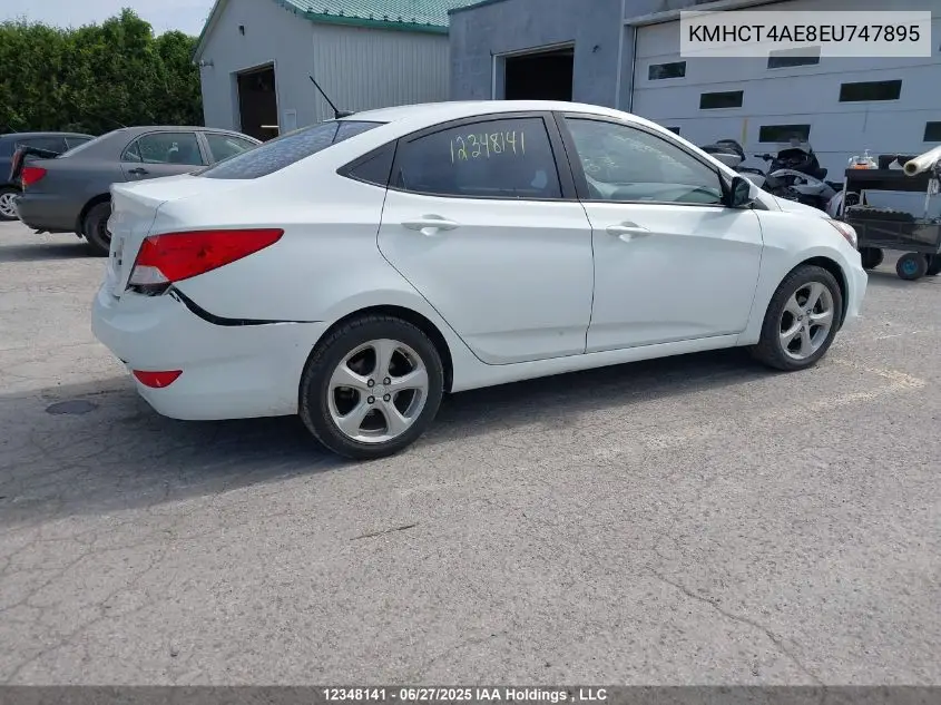 2014 Hyundai Accent Gl VIN: KMHCT4AE8EU747895 Lot: 12348141