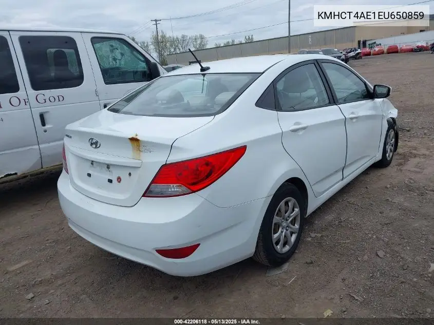 2014 Hyundai Accent Gls VIN: KMHCT4AE1EU650859 Lot: 42206118