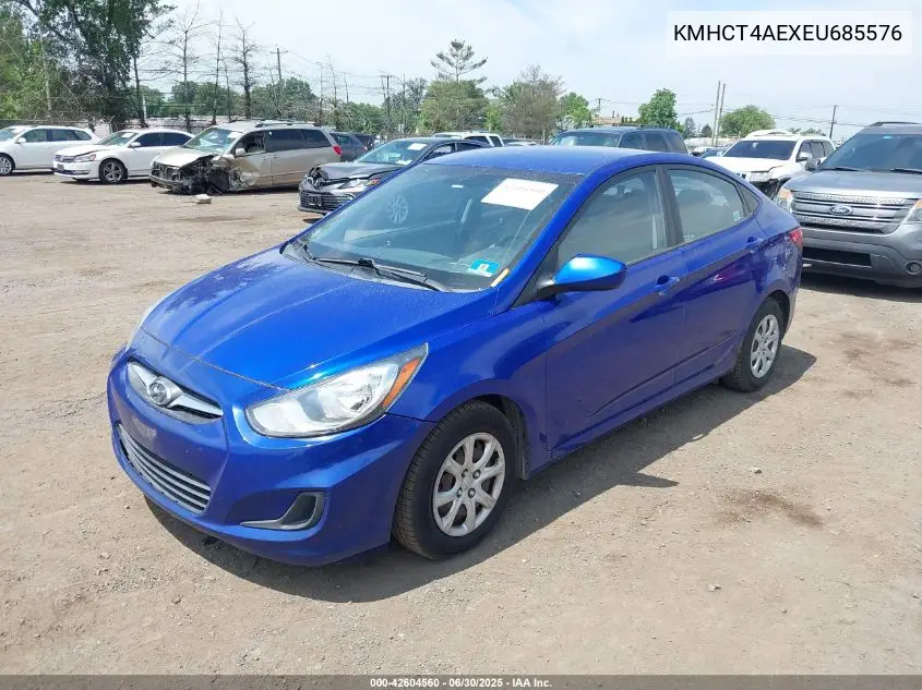 2014 Hyundai Accent Gls VIN: KMHCT4AEXEU685576 Lot: 42604560