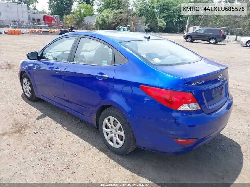 2014 Hyundai Accent Gls VIN: KMHCT4AEXEU685576 Lot: 42604560