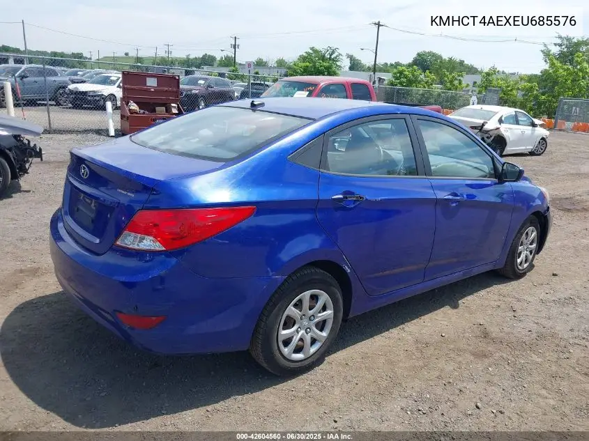 2014 Hyundai Accent Gls VIN: KMHCT4AEXEU685576 Lot: 42604560