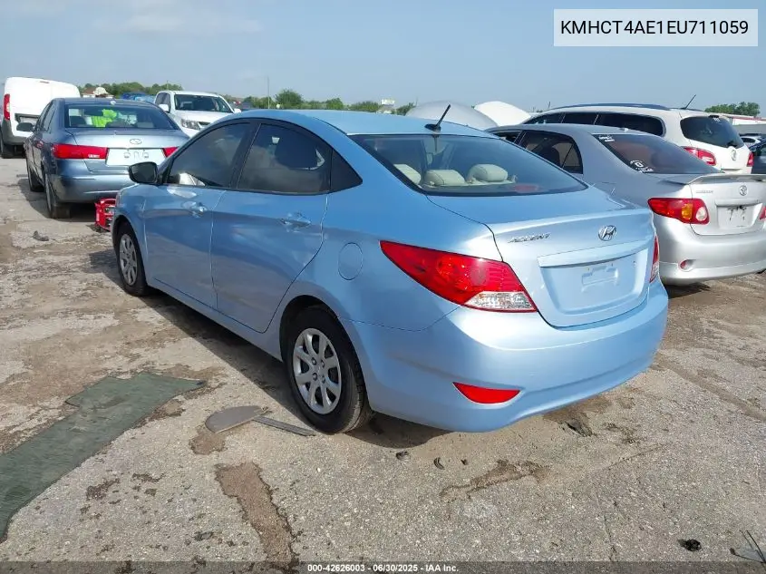 2014 Hyundai Accent Gls VIN: KMHCT4AE1EU711059 Lot: 42626003