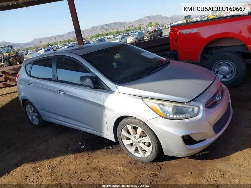 2014 Hyundai Accent Se VIN: KMHCU5AE3EU160667 Lot: 42626409