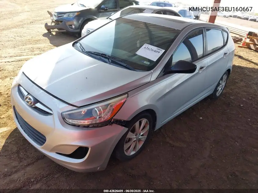 2014 Hyundai Accent Se VIN: KMHCU5AE3EU160667 Lot: 42626409