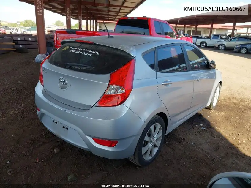 2014 Hyundai Accent Se VIN: KMHCU5AE3EU160667 Lot: 42626409