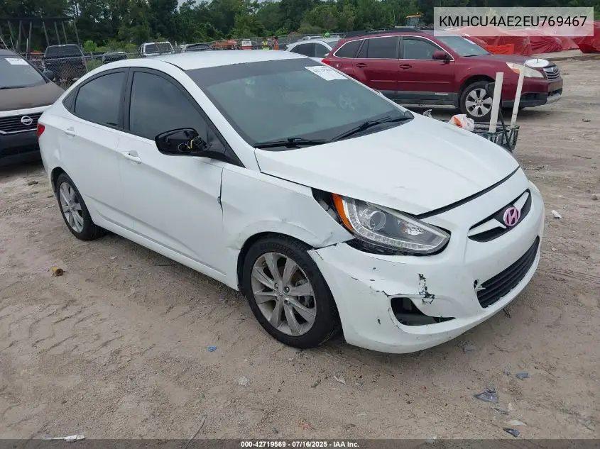 2014 Hyundai Accent Gls VIN: KMHCU4AE2EU769467 Lot: 42719569