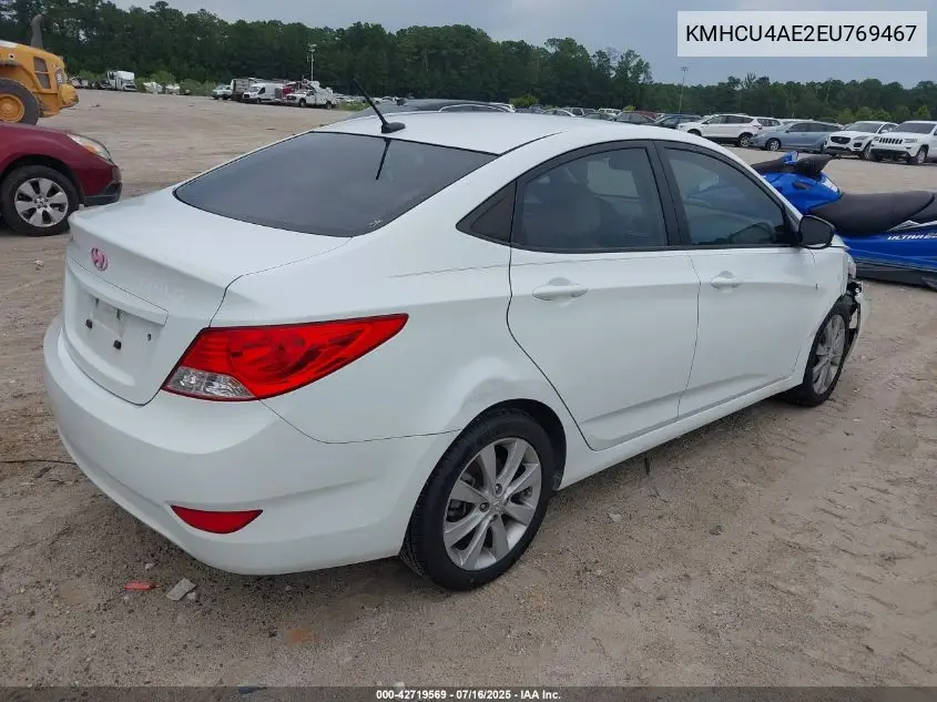 2014 Hyundai Accent Gls VIN: KMHCU4AE2EU769467 Lot: 42719569
