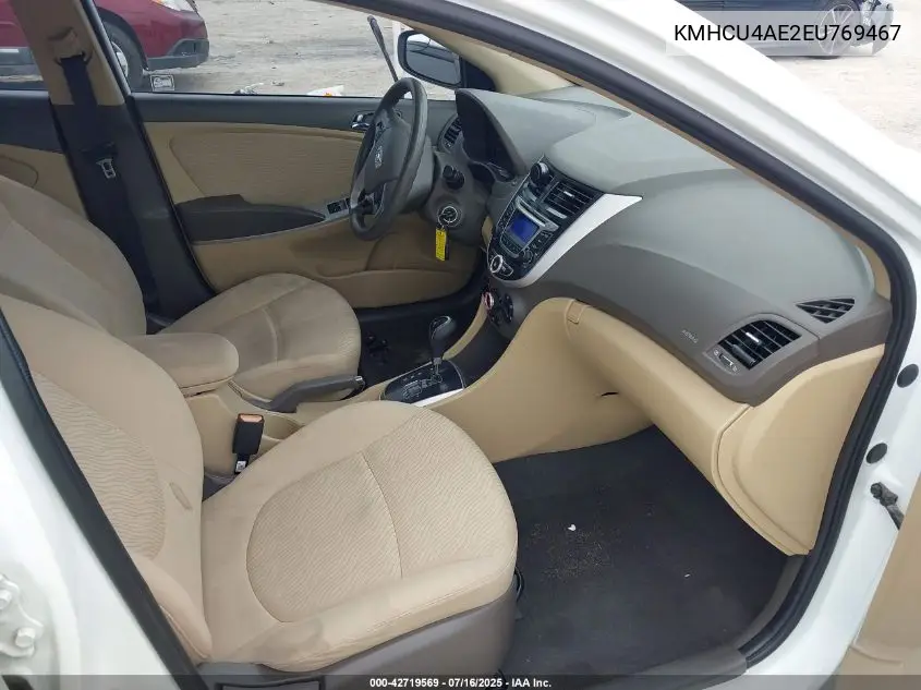 2014 Hyundai Accent Gls VIN: KMHCU4AE2EU769467 Lot: 42719569