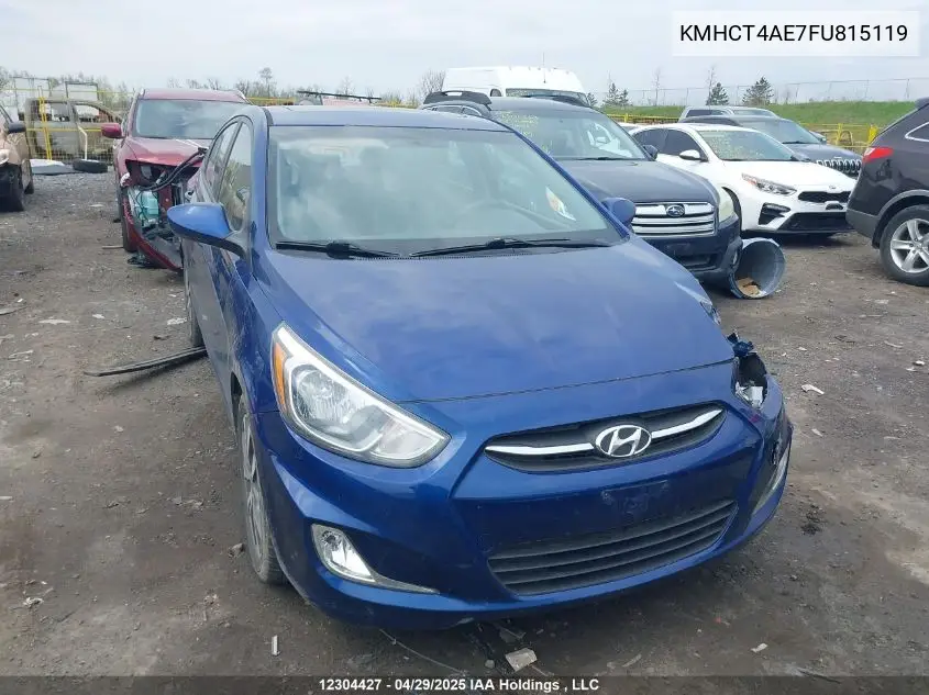 2015 Hyundai Accent Se VIN: KMHCT4AE7FU815119 Lot: 12304427