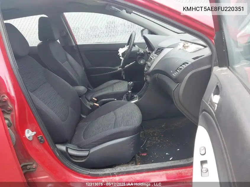 2015 Hyundai Accent Gl VIN: KMHCT5AE8FU220351 Lot: 12313075
