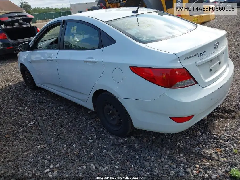 2015 Hyundai Accent Gls VIN: KMHCT4AE3FU860008 Lot: 42611137