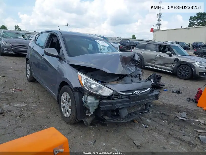 2015 Hyundai Accent Gs VIN: KMHCT5AE3FU233251 Lot: 42613072