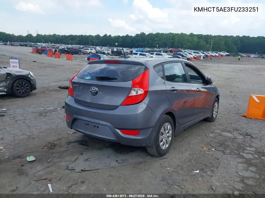 2015 Hyundai Accent Gs VIN: KMHCT5AE3FU233251 Lot: 42613072