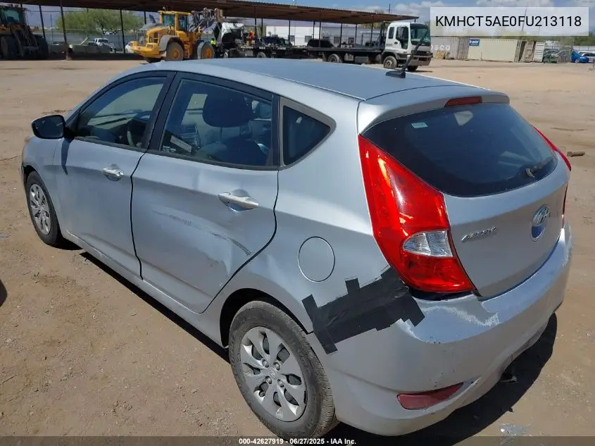 2015 Hyundai Accent Gs VIN: KMHCT5AE0FU213118 Lot: 42627919