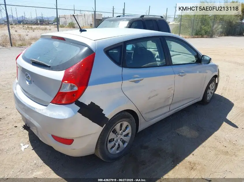 2015 Hyundai Accent Gs VIN: KMHCT5AE0FU213118 Lot: 42627919