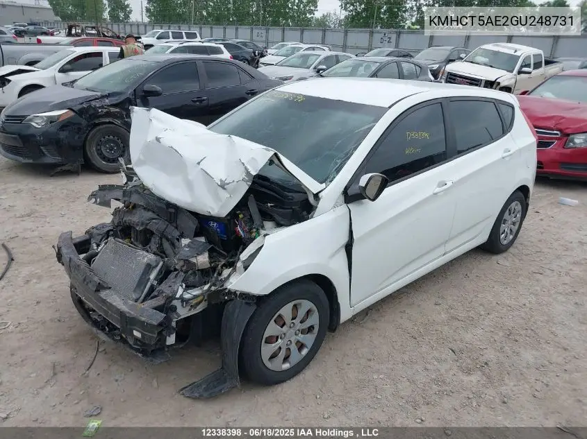 2016 Hyundai Accent Gl VIN: KMHCT5AE2GU248731 Lot: 12338398