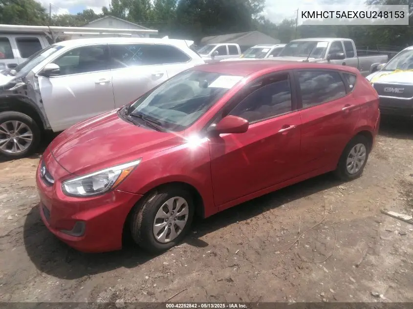 2016 Hyundai Accent Se VIN: KMHCT5AEXGU248153 Lot: 42252842