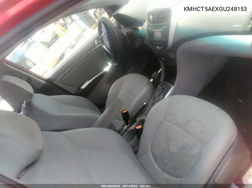 2016 Hyundai Accent Se VIN: KMHCT5AEXGU248153 Lot: 42252842