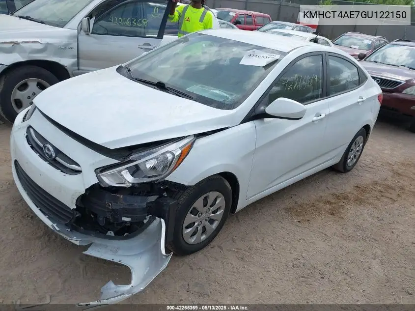 2016 Hyundai Accent Se VIN: KMHCT4AE7GU122150 Lot: 42265369