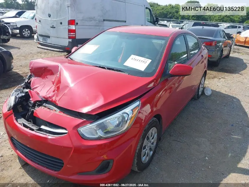 2016 Hyundai Accent Se VIN: KMHCT4AE6GU135228 Lot: 42611552