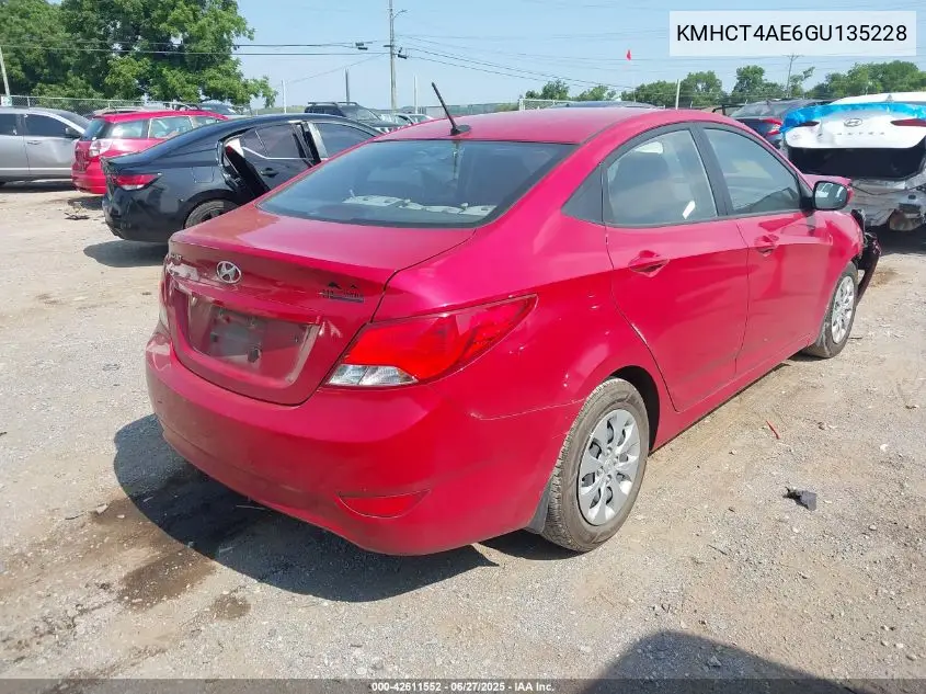2016 Hyundai Accent Se VIN: KMHCT4AE6GU135228 Lot: 42611552