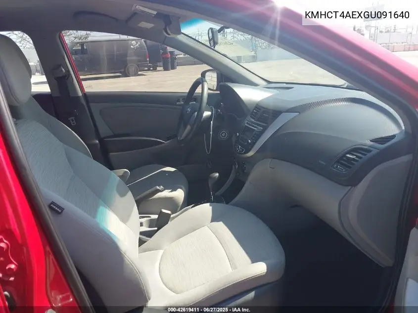 2016 Hyundai Accent Se VIN: KMHCT4AEXGU091640 Lot: 42619411