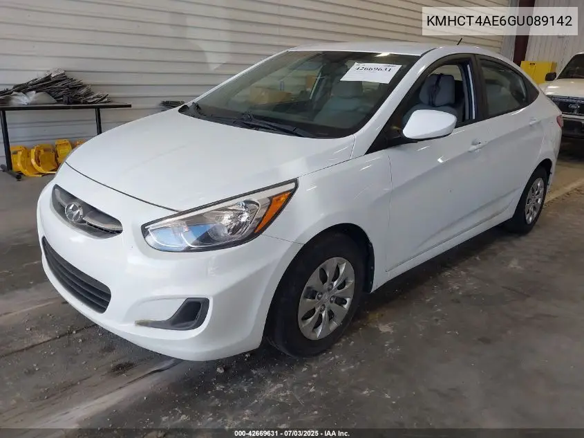 2016 Hyundai Accent Se VIN: KMHCT4AE6GU089142 Lot: 42669631