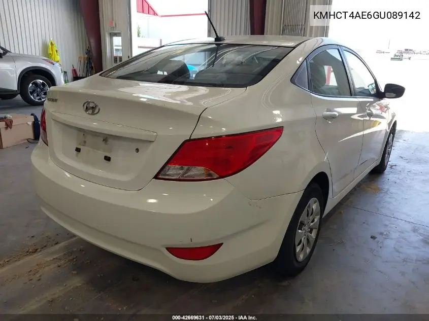 2016 Hyundai Accent Se VIN: KMHCT4AE6GU089142 Lot: 42669631