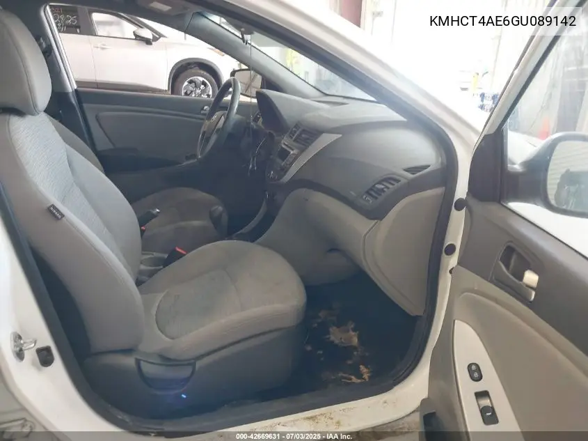 2016 Hyundai Accent Se VIN: KMHCT4AE6GU089142 Lot: 42669631