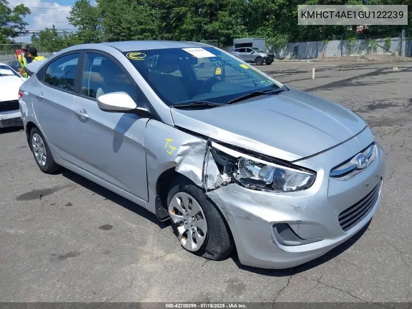 2016 Hyundai Accent Se VIN: KMHCT4AE1GU122239 Lot: 42700399