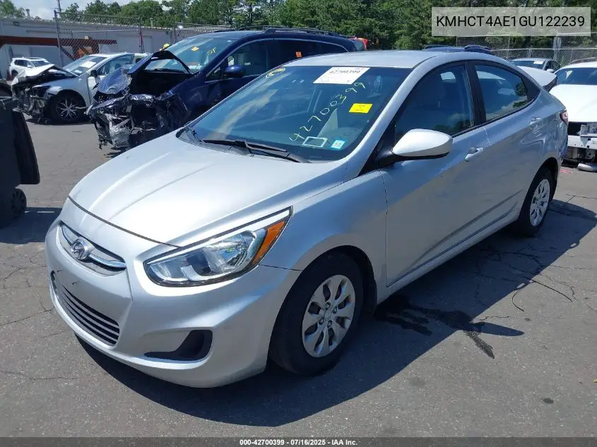 2016 Hyundai Accent Se VIN: KMHCT4AE1GU122239 Lot: 42700399