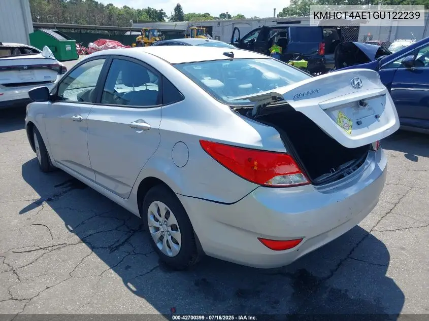 2016 Hyundai Accent Se VIN: KMHCT4AE1GU122239 Lot: 42700399