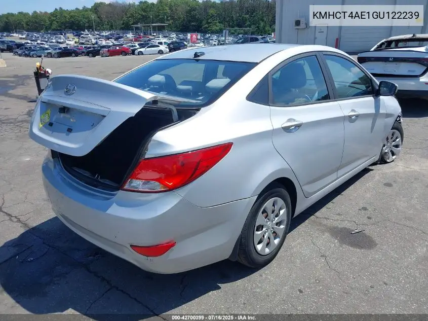2016 Hyundai Accent Se VIN: KMHCT4AE1GU122239 Lot: 42700399